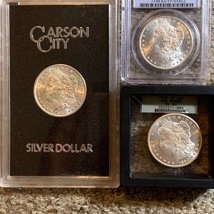 3 Carson city uncirculated Morgan dollars